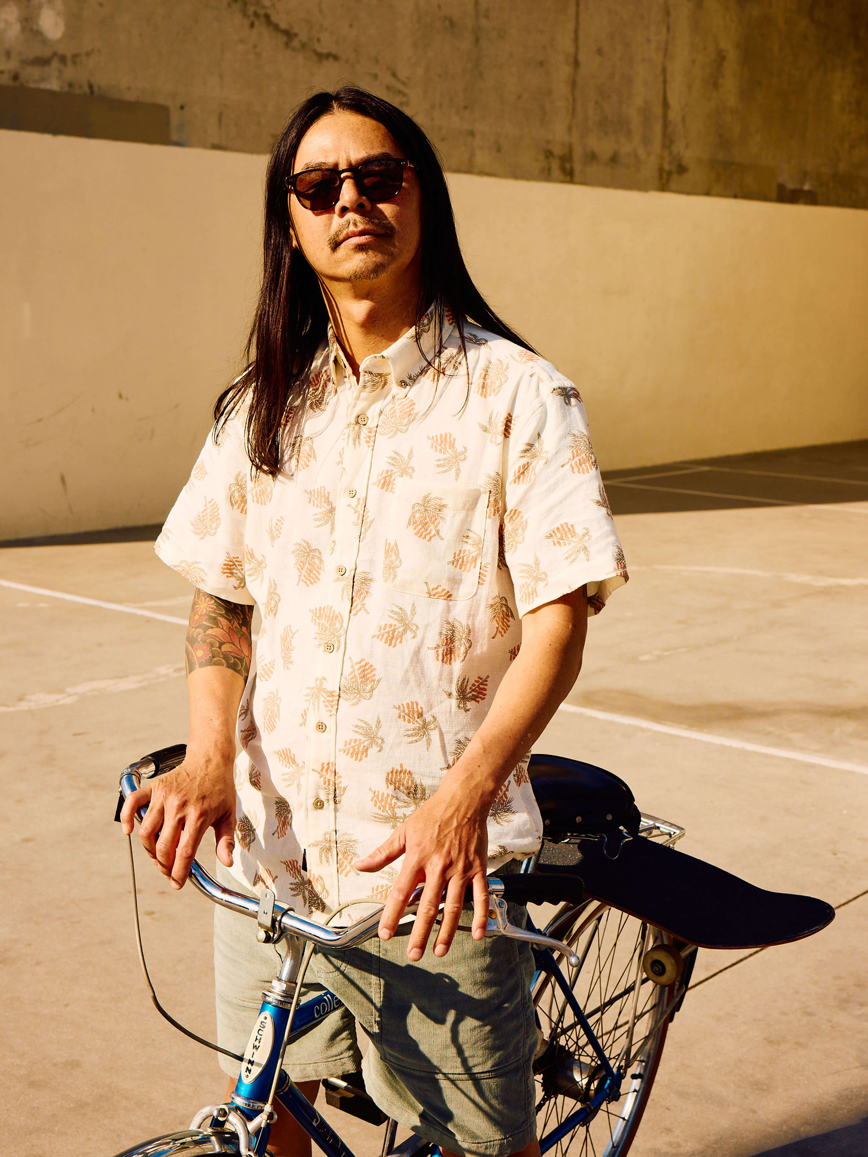 Short-Sleeve Breeze Shirt - Sunlit Palm & Waves