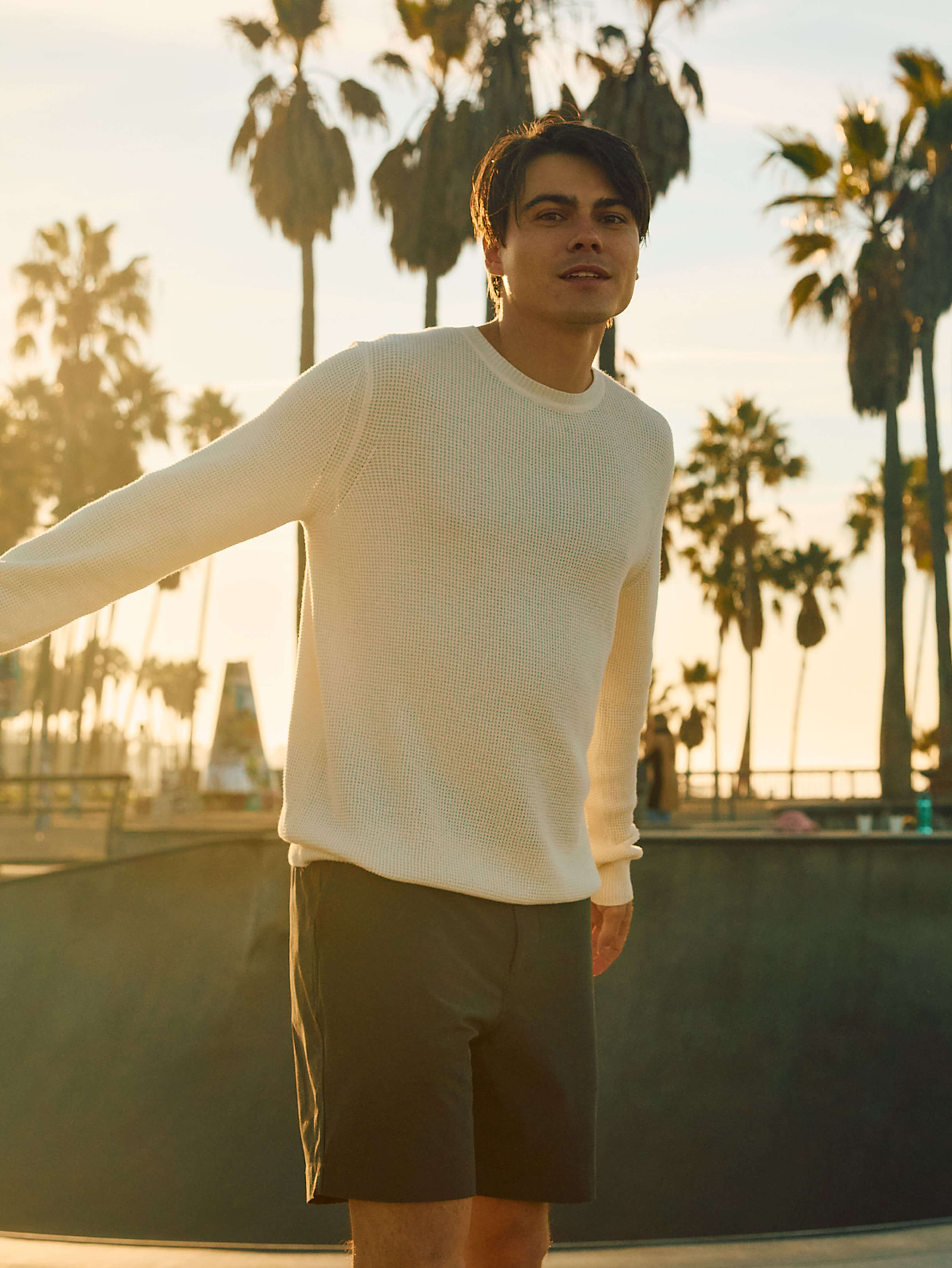 Sunwashed Crewneck Sweater - White Shell