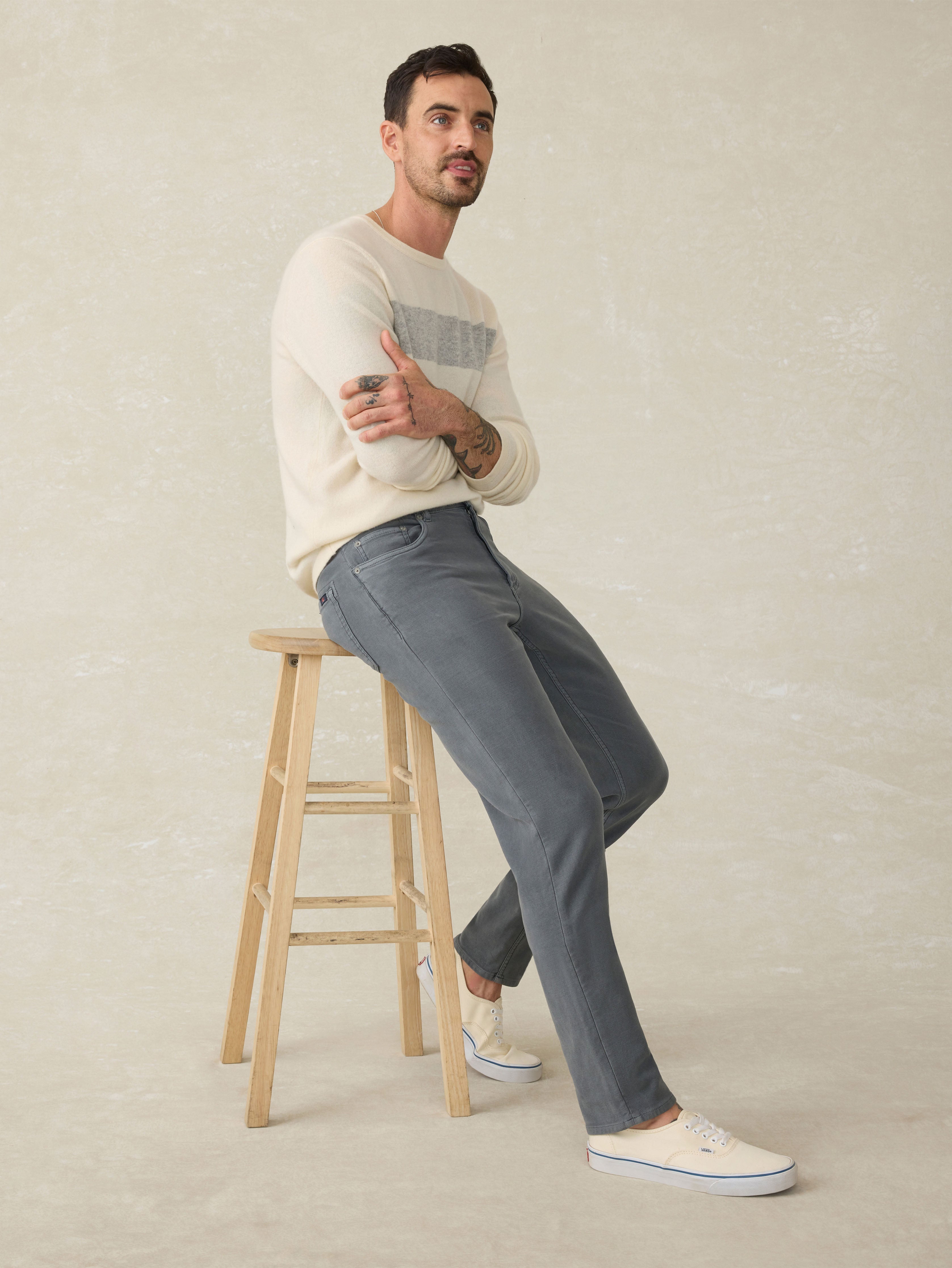 Stretch Terry 5-Pocket Pant - Slate